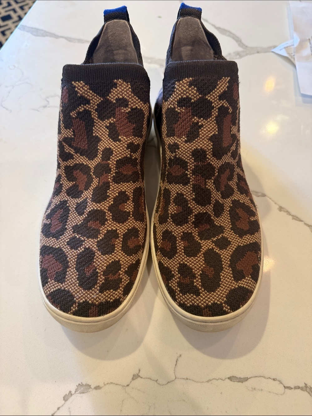 Rothy’s the Chelsea Leopard Print Slip-On Sneakers 7.5